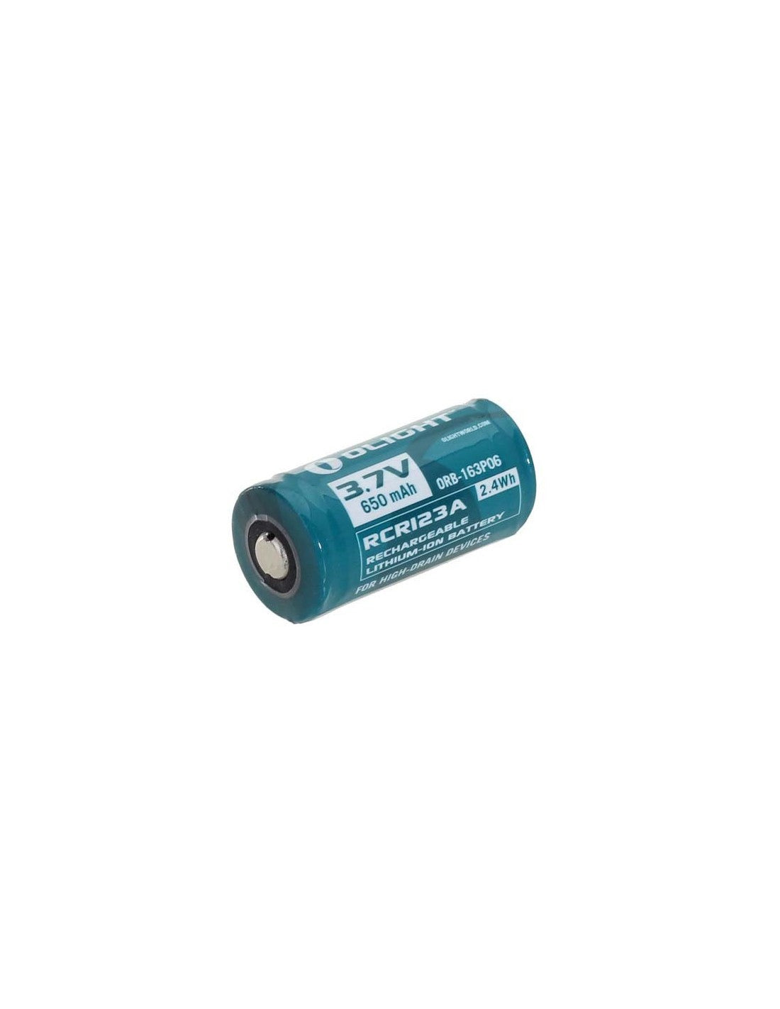 Pila recargable RCR123 650 mAh con PCB puerto USB + cable Olight