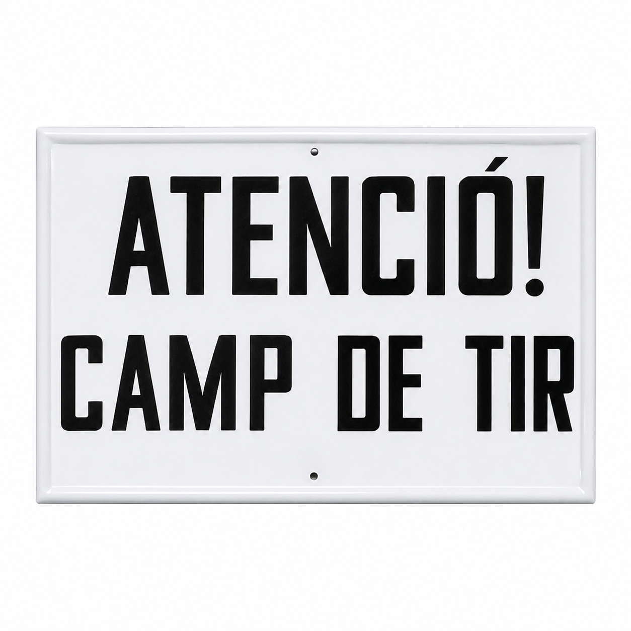 Tablilla ATENCIÓ CAMP DE TIR en Catalán Metálica 30x20 cm