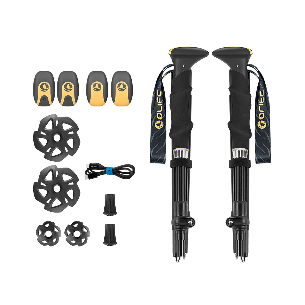 Bastones de senderismo extensibles con luz integrada Glowalk F3T2 Trekking Olife