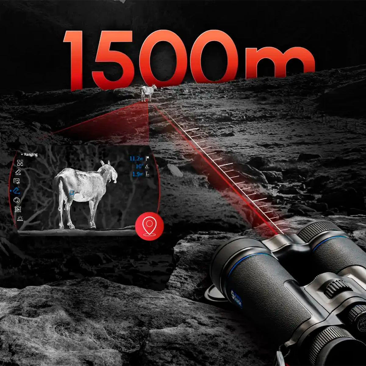 Binoculares multiespectrales digitales GUIDE DN70M 2.0 con telémetro láser