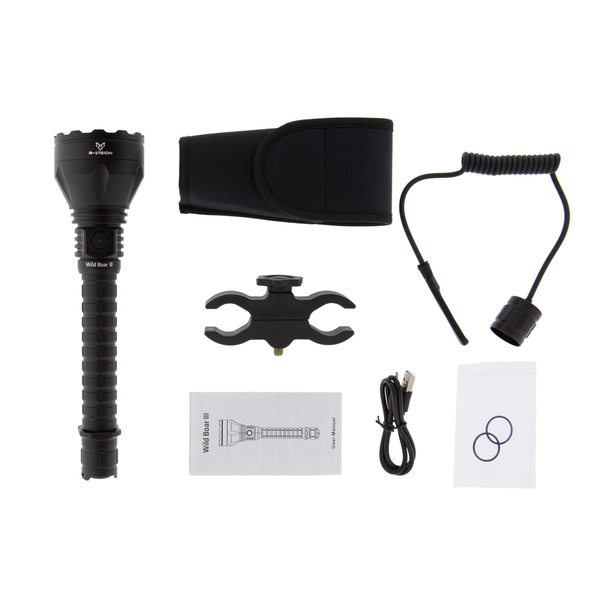 Kit de caza linterna B-Vision WILD BOAR III 3.000 lúmenes