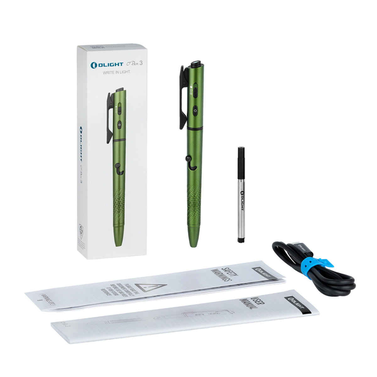 Linterna con bolígrafo Olight O’Pen 3 120 lúmenes + láser verde
