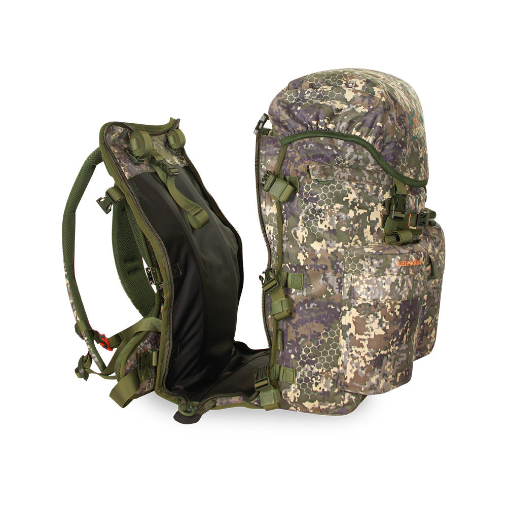 Mochila de caza porta-rifle Nature by Marsupio Suede Camo 65 litros PF Pro