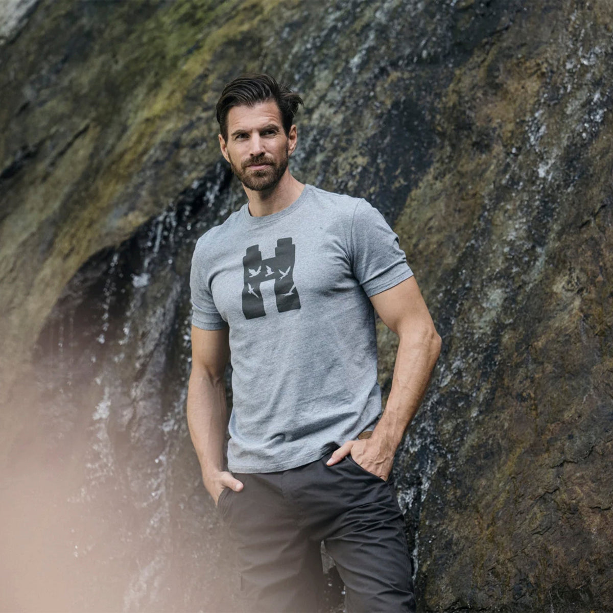 Camiseta Birds para hombre Swarovski Optik TSB - Gris