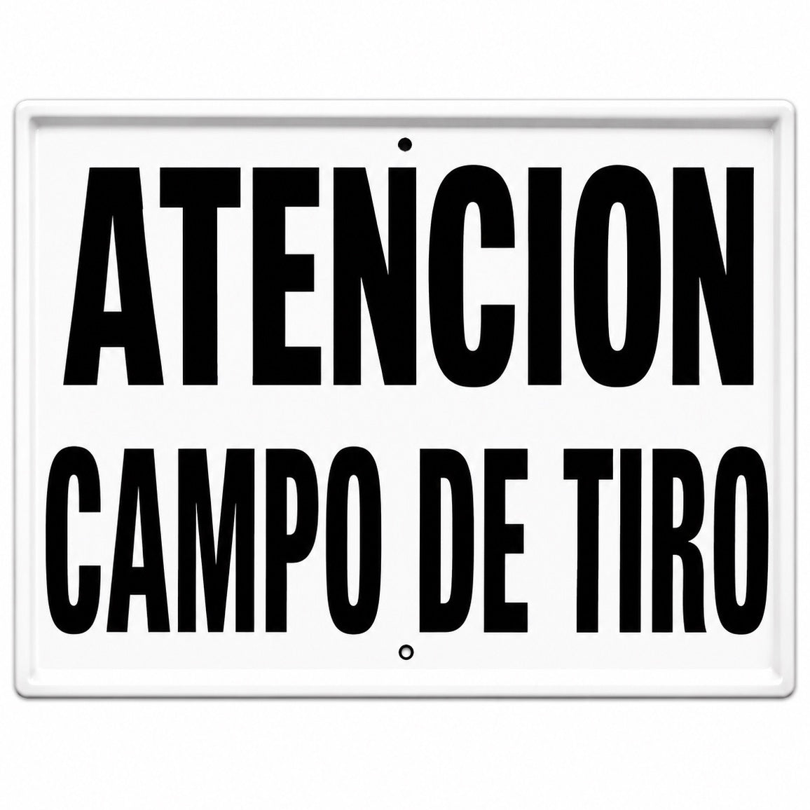 Tablilla Atención Campo de Tiro España 50x33 cm