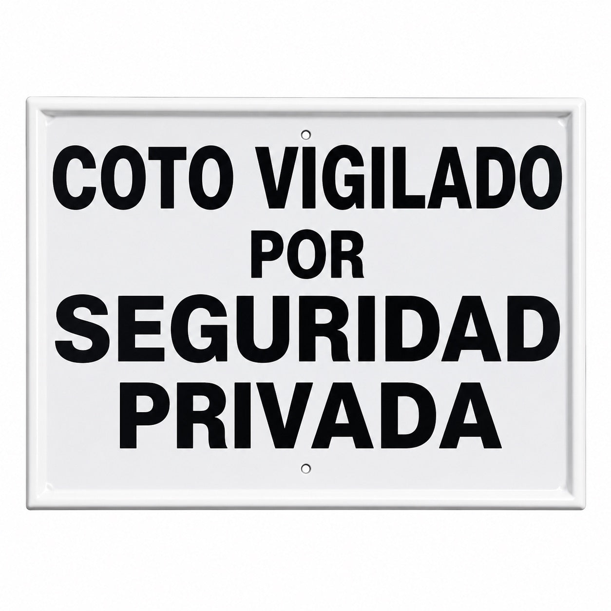 Tablilla Coto Vigilado por Seguridad Privada España 50x33 cm