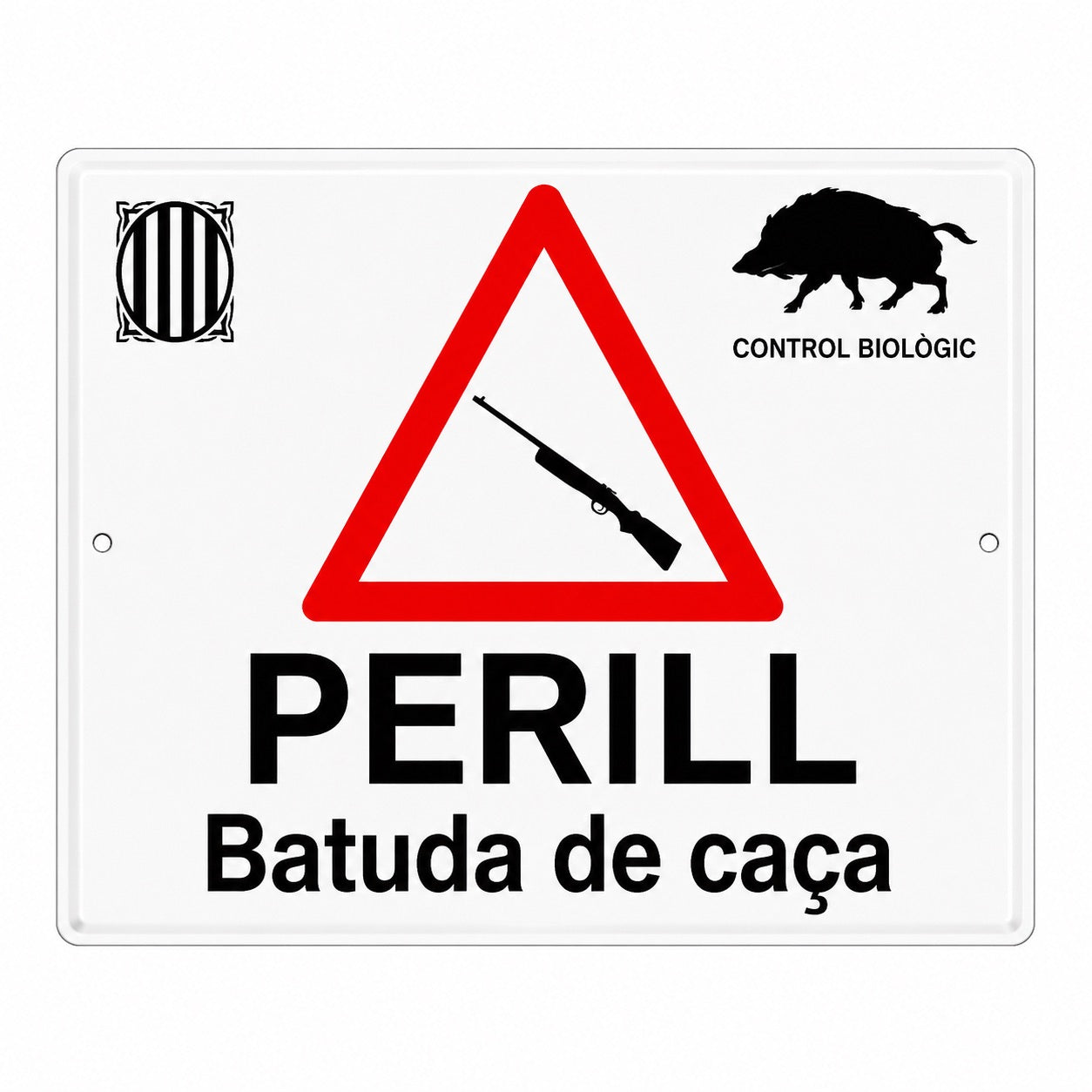 Tablilla Perill Batuda de Caça Cataluña 50x33 cm