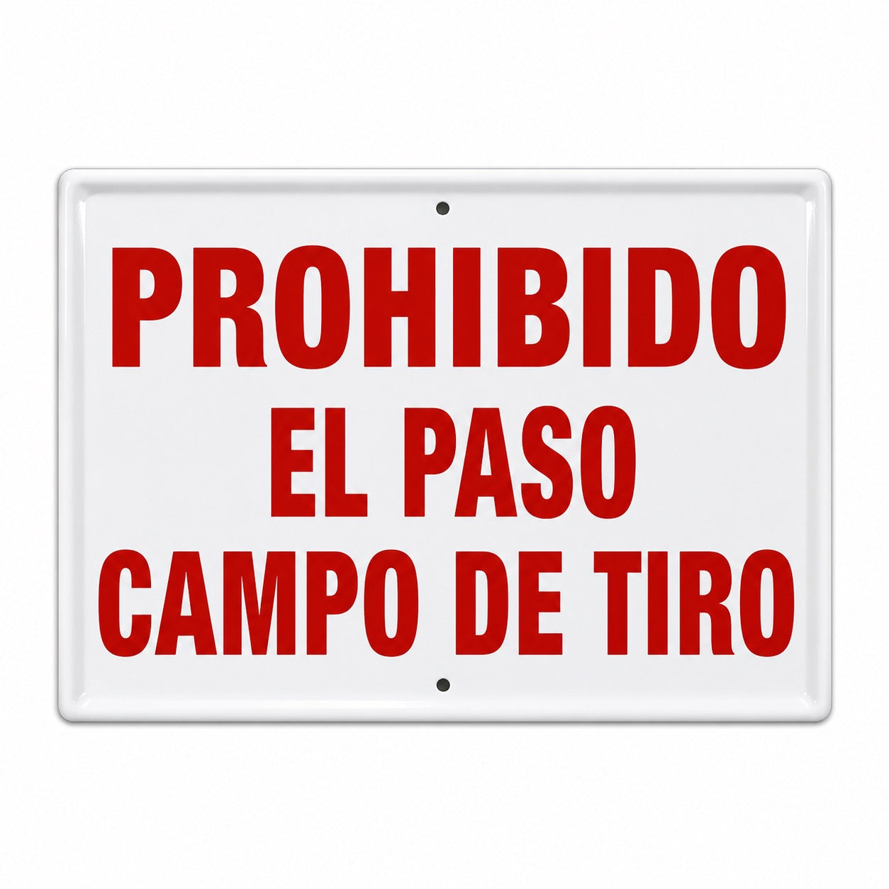 Tablilla Prohibido el Paso Campo de Tiro España 50x33 cm