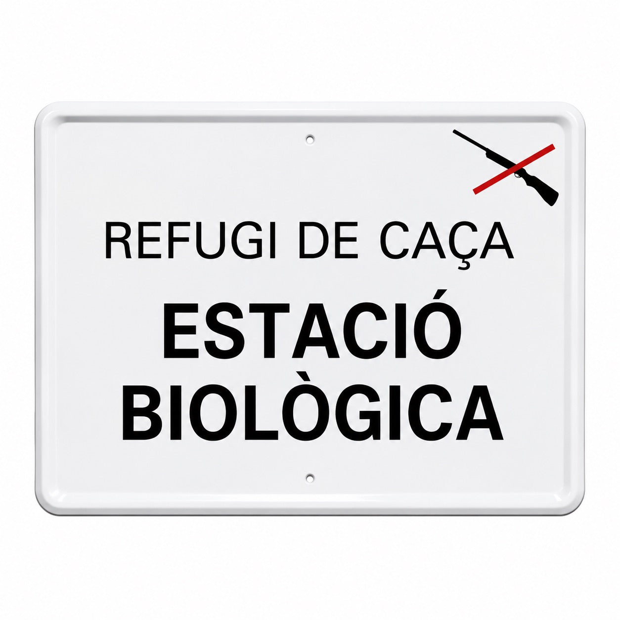 Tablilla Refugi de Caça Estació Biològica Cataluña 50x33 cm