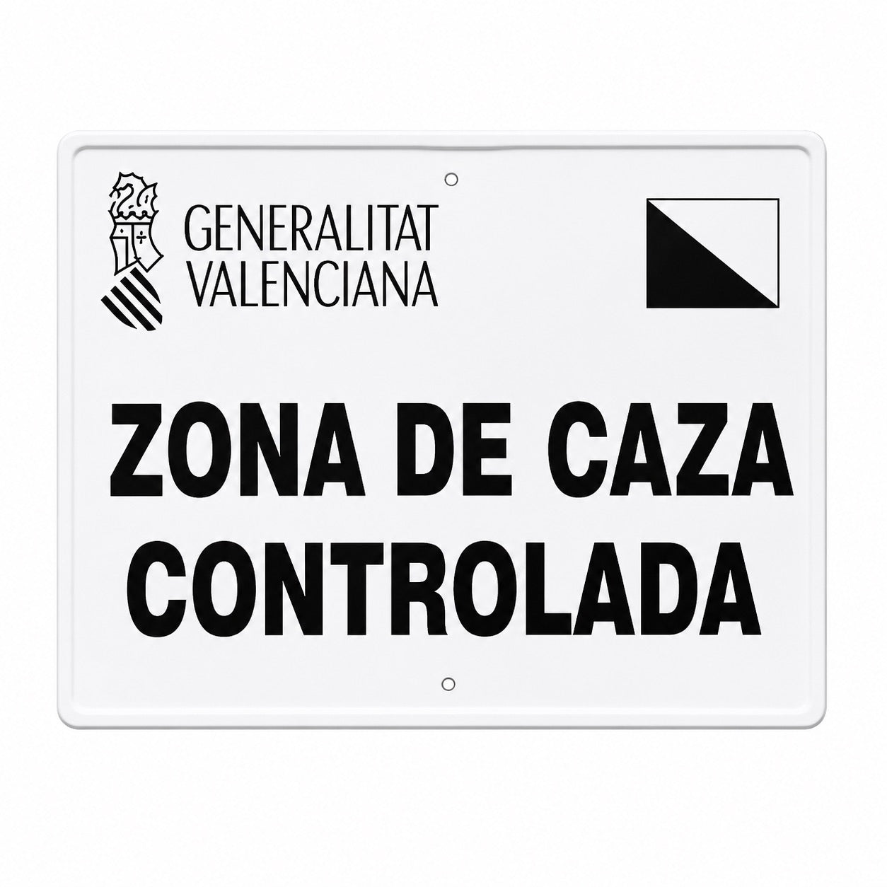 Tablilla Zona de Caza Controlada Comunidad Valenciana 50x33 cm