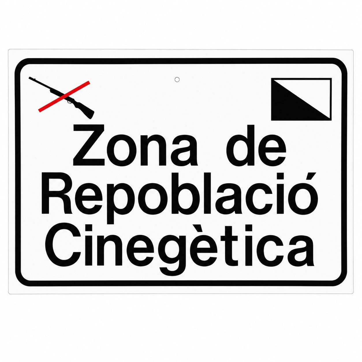 Tablilla Zona de Repoblació Cinegètica Cataluña 50x33 cm