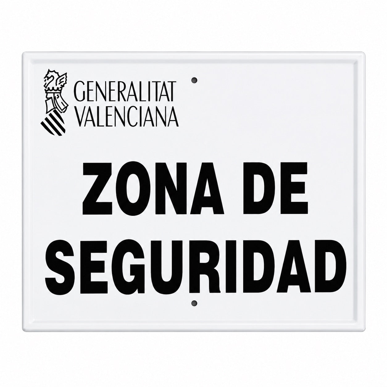 Tablilla Zona de Seguridad Comunidad Valenciana 50x33 cm