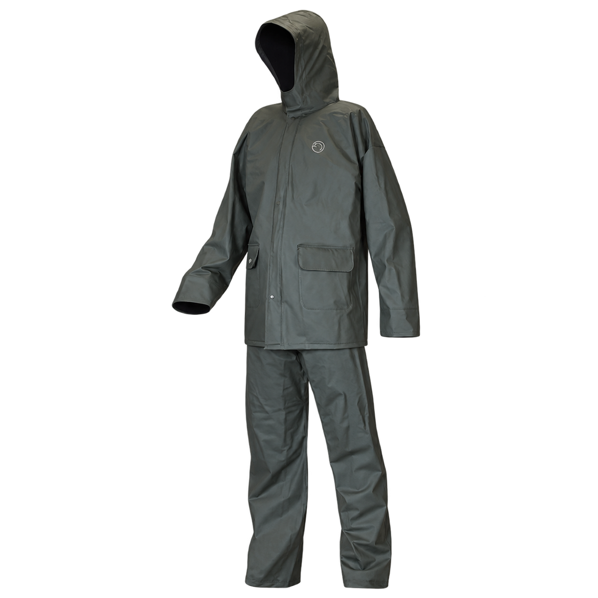 Conjunto impermeable Benisport Índico caqui de dos piezas, vista frontal