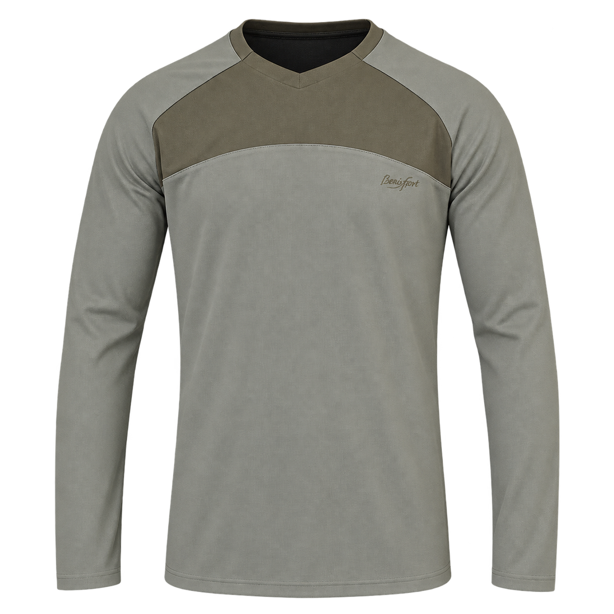 Camiseta técnica Benisport Alerce bicolor caqui, vista frontal