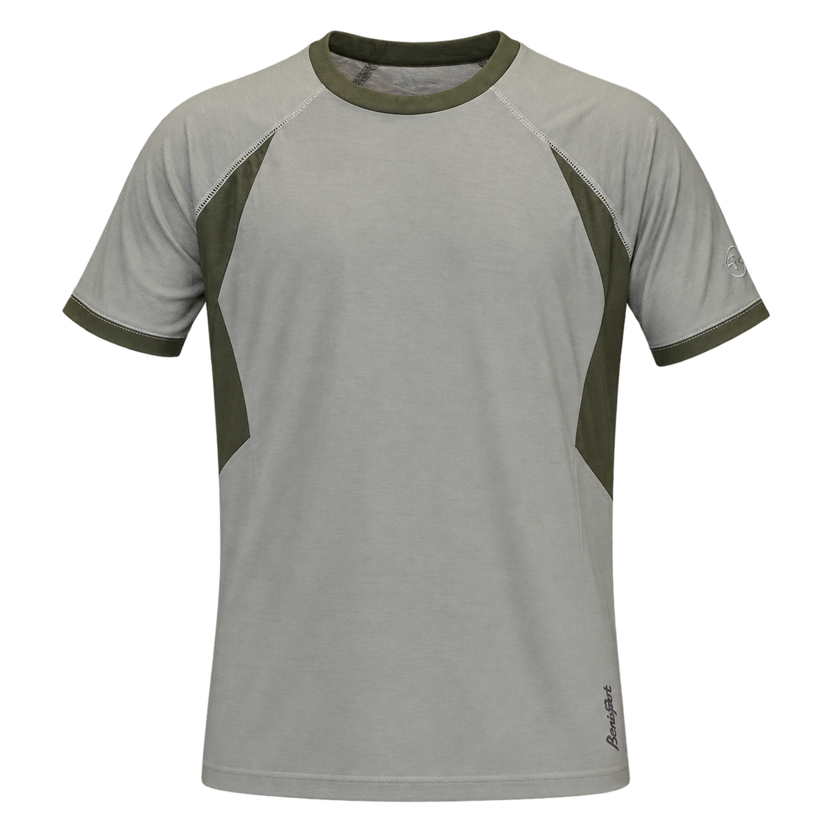 Camiseta técnica Benisport Loa bicolor verde claro, vista frontal