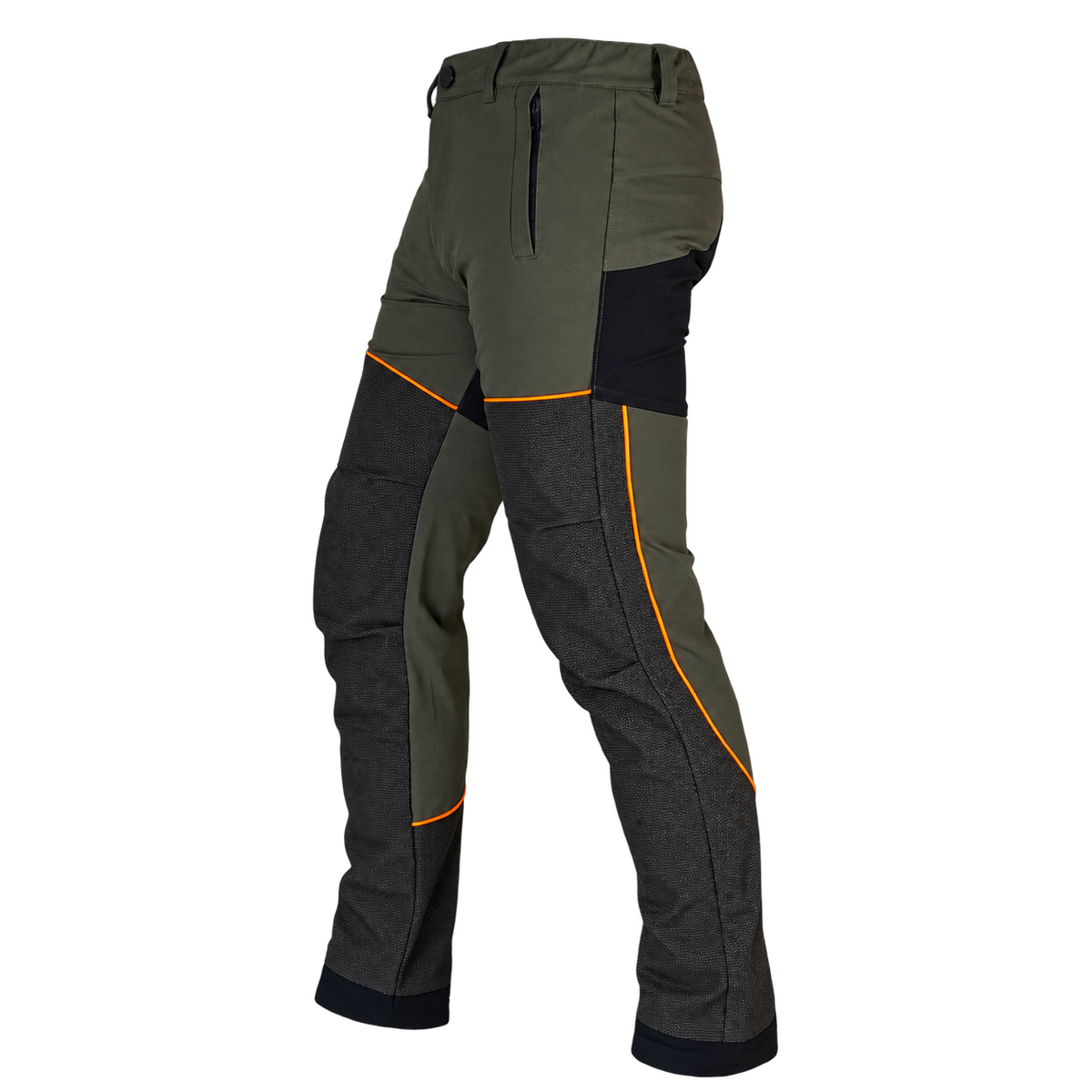 Pantalón de caza Benisport Iron caqui con protección, vista trasera
