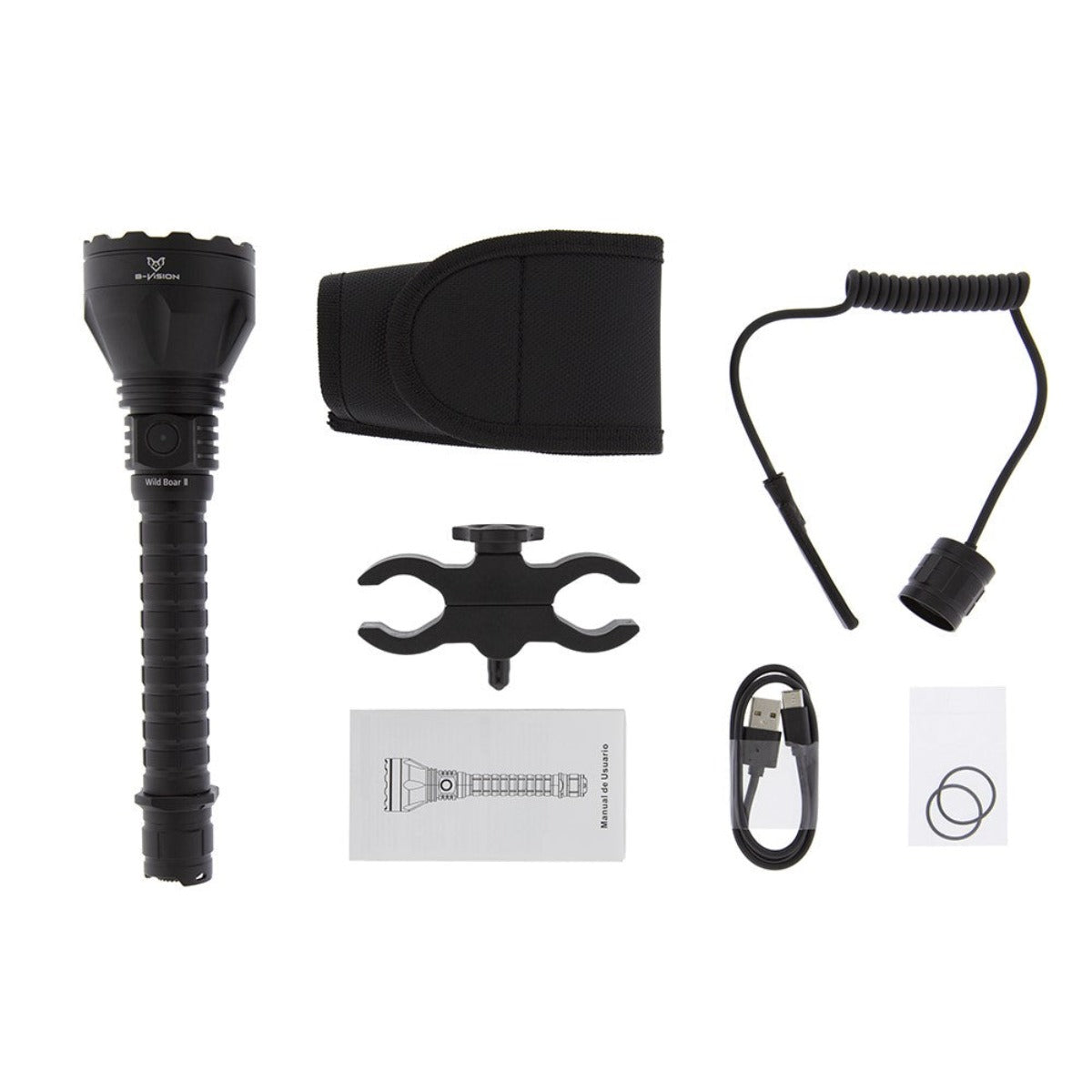Kit de caza Linterna LED WILD BOAR II 1.350 lum B-Vision