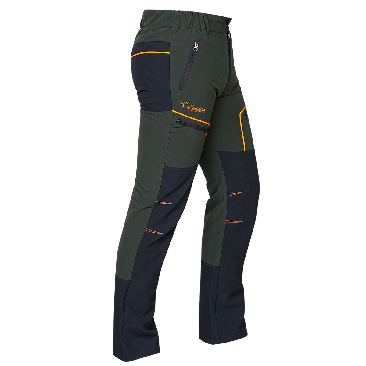 Pantalón de caza Benisport Senda Pro caqui con protección, vista frontal