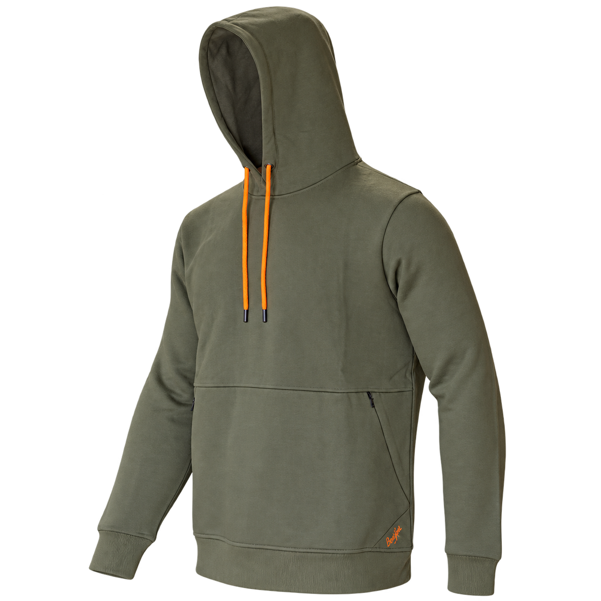 Sudadera con capucha Benisport Iglú caqui para caza, vista frontal