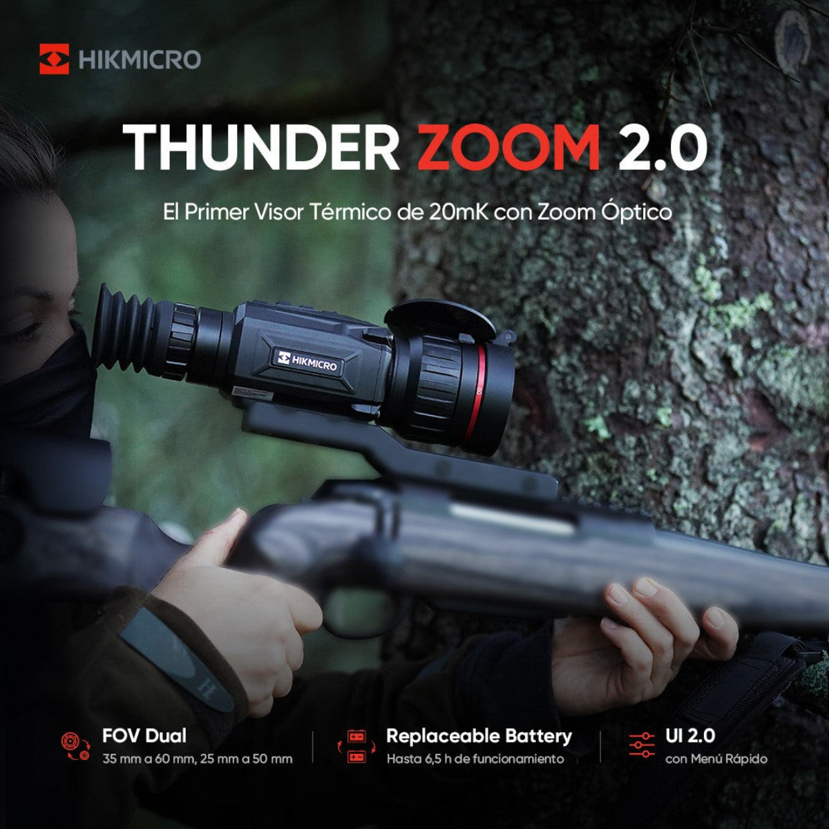 Visor térmico HIKMICRO Thunder TH50Z 2.0 con zoom óptico