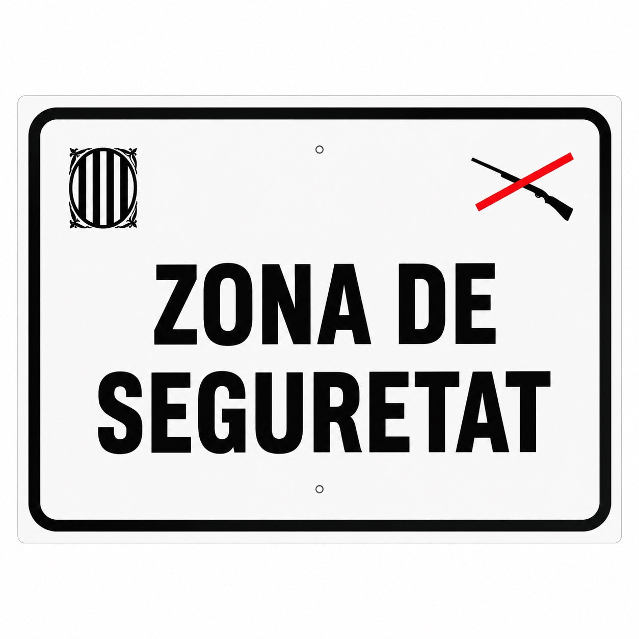 Tablilla Zona de Seguretat Cataluña 50x33 cm