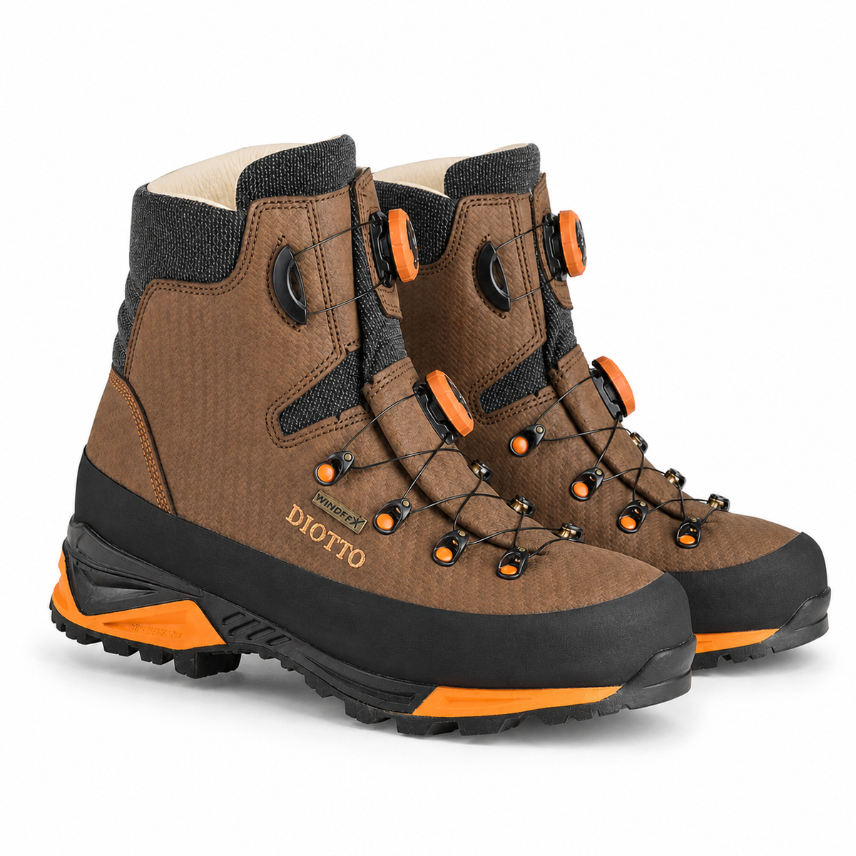 Botas de caza alta visibilidad Diotto Vortex HV WindTex y Vibram