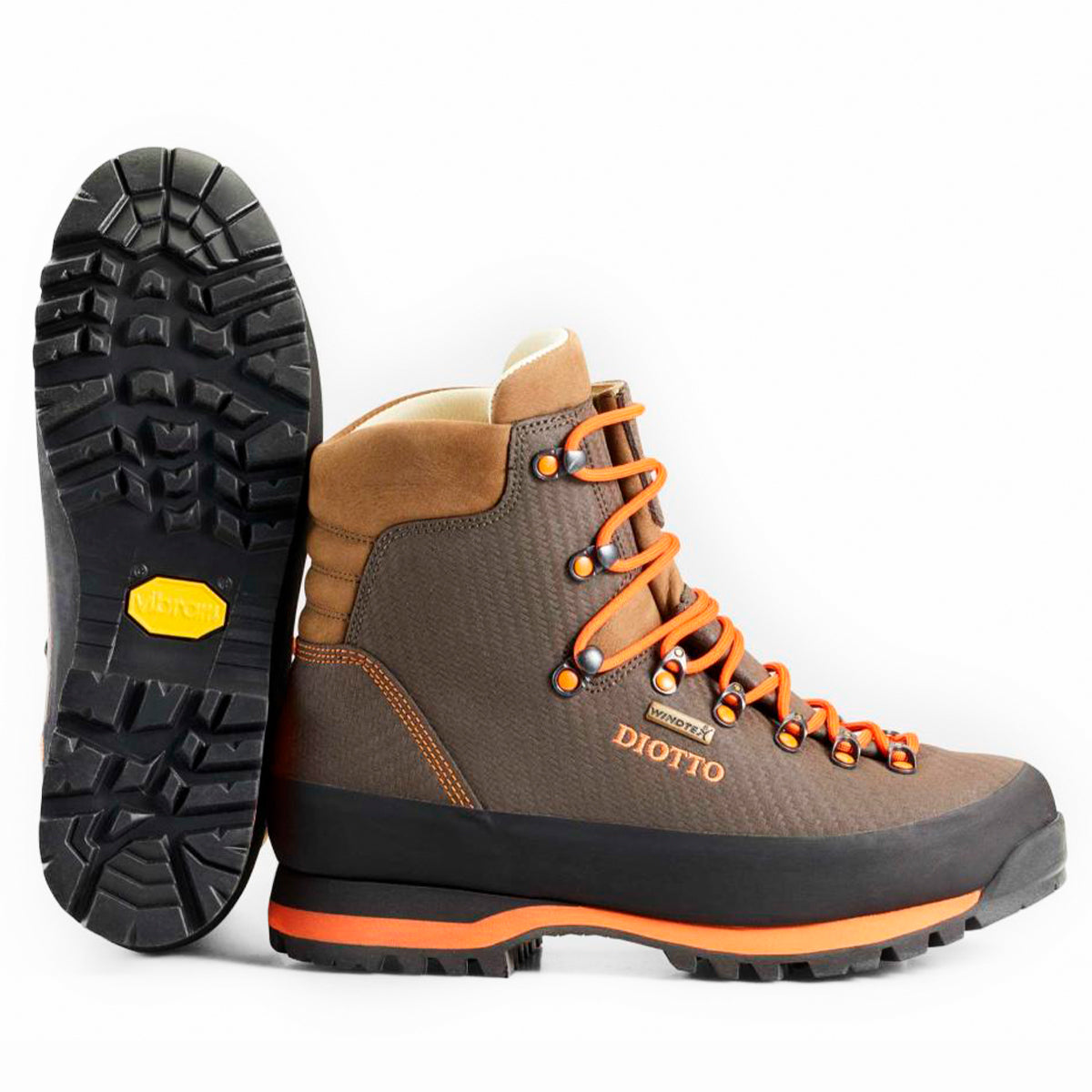 Botas de caza alta visibilidad Diotto Woodcock HV WindTex y Vibram