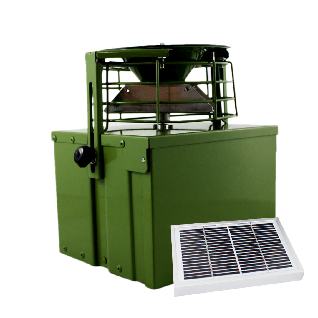 Comedero automático 12V con placa solar para caza FEEDER KIT