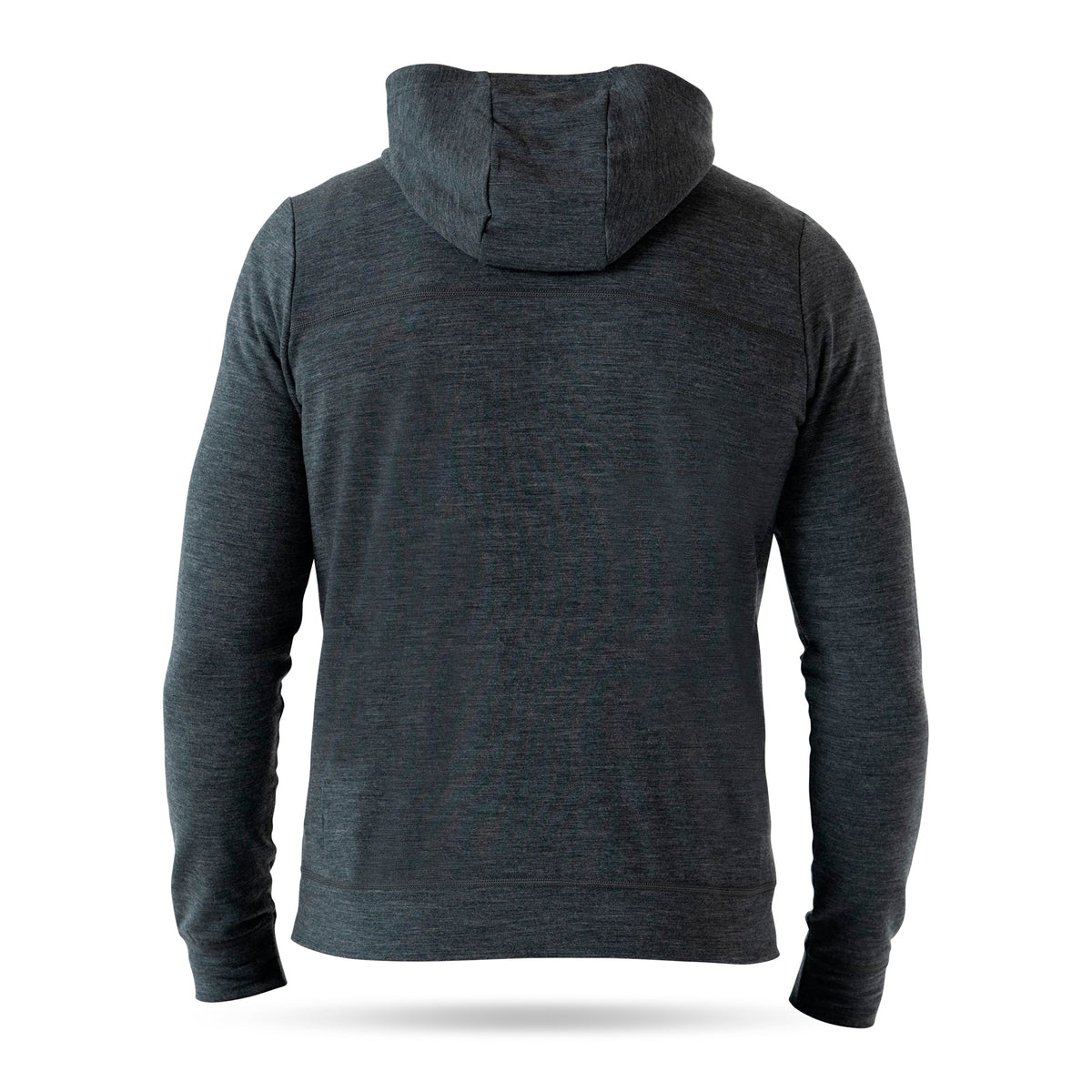 Vista trasera de la sudadera Swarovski Optik MH Merino para hombre, gris antracita, con capucha