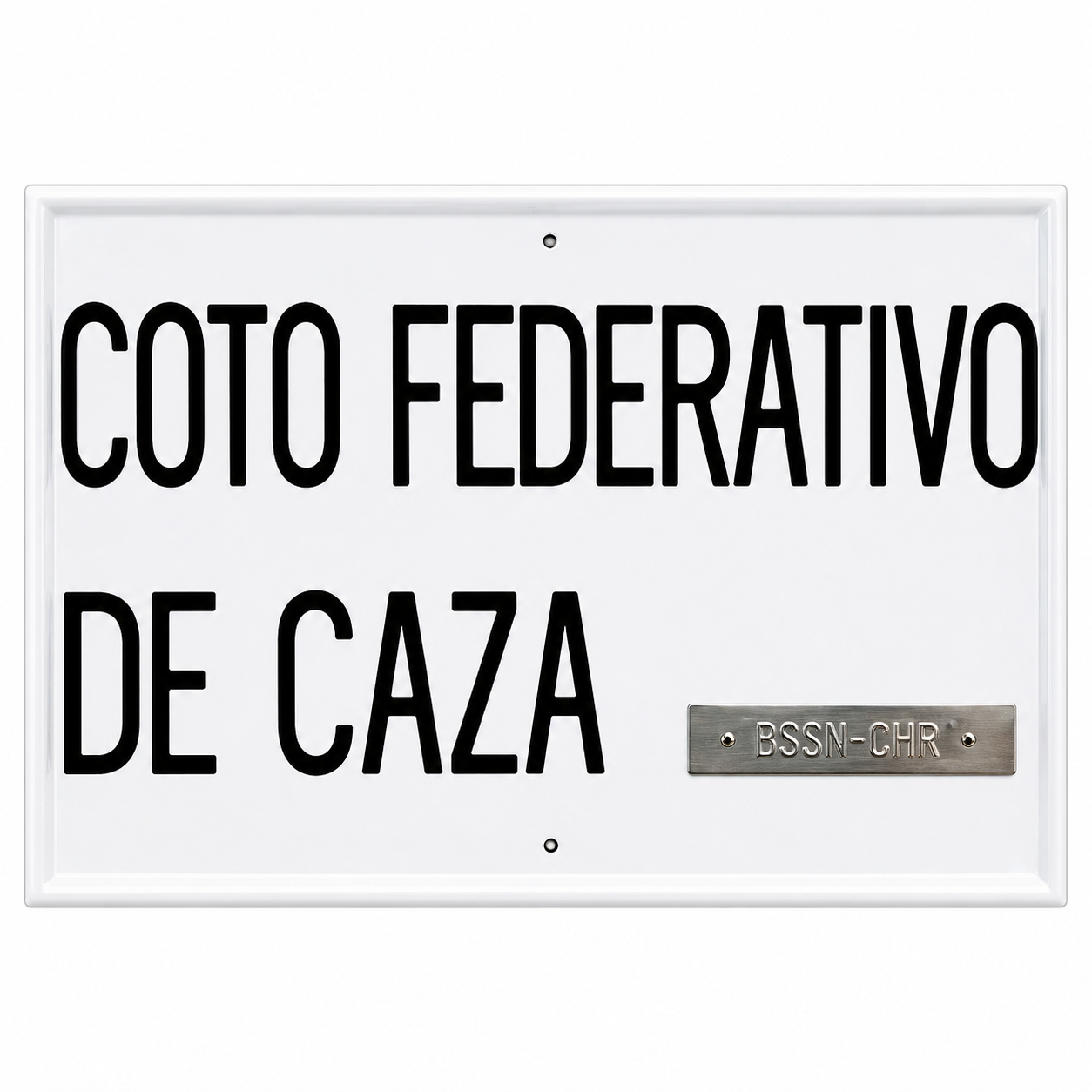 Tablilla Coto Federativo de Caza 50x33 cm con Placa de Aluminio