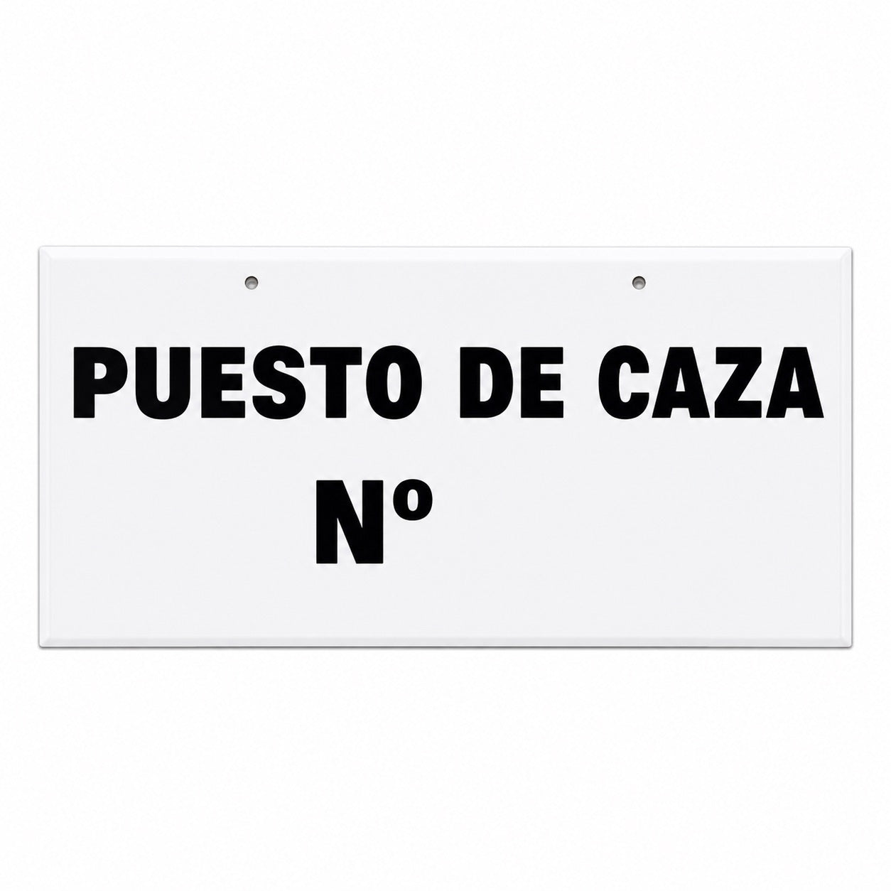 Tablilla Puesto de Caza Nº España 20x10 cm