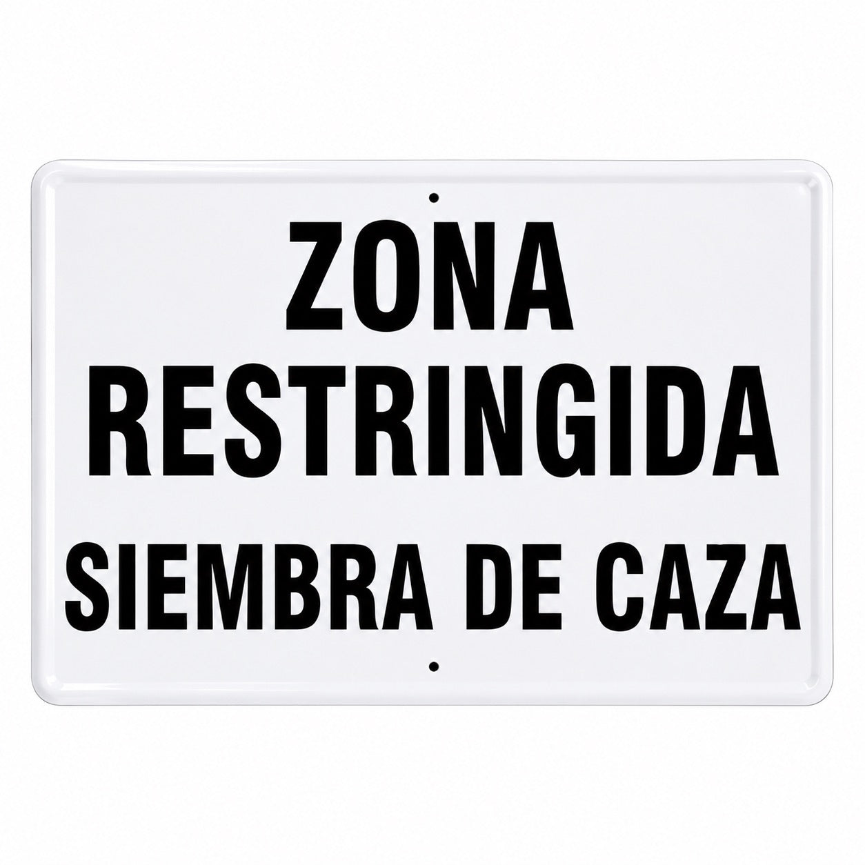 Tablilla Zona Restringida Siembra de Caza España 50x33 cm