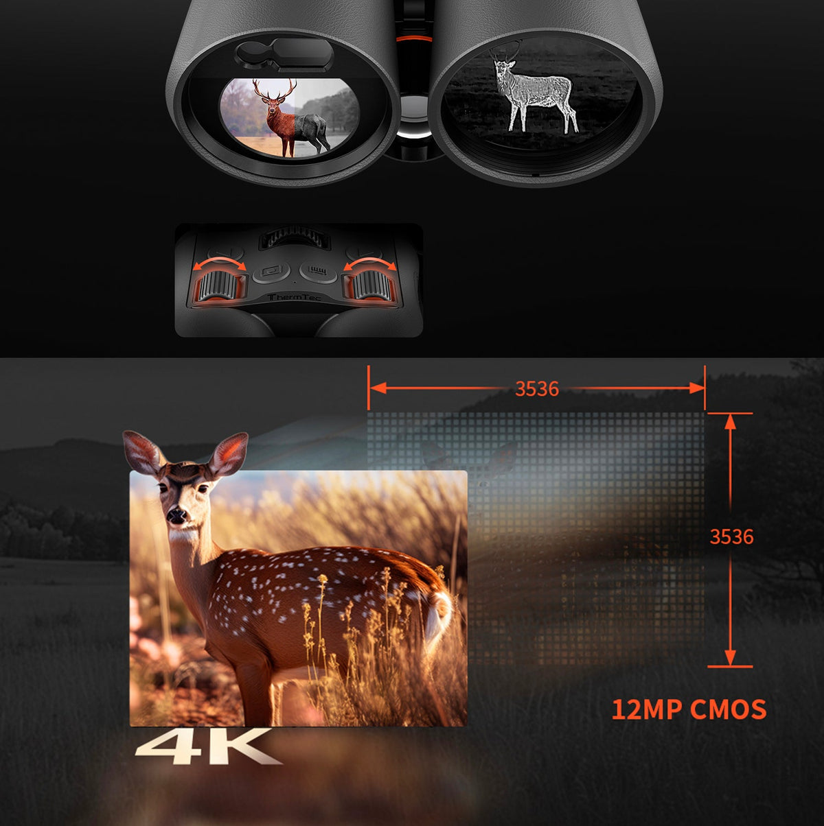 Binocular térmico multi-espectral ThermTec Ventus con telémetro