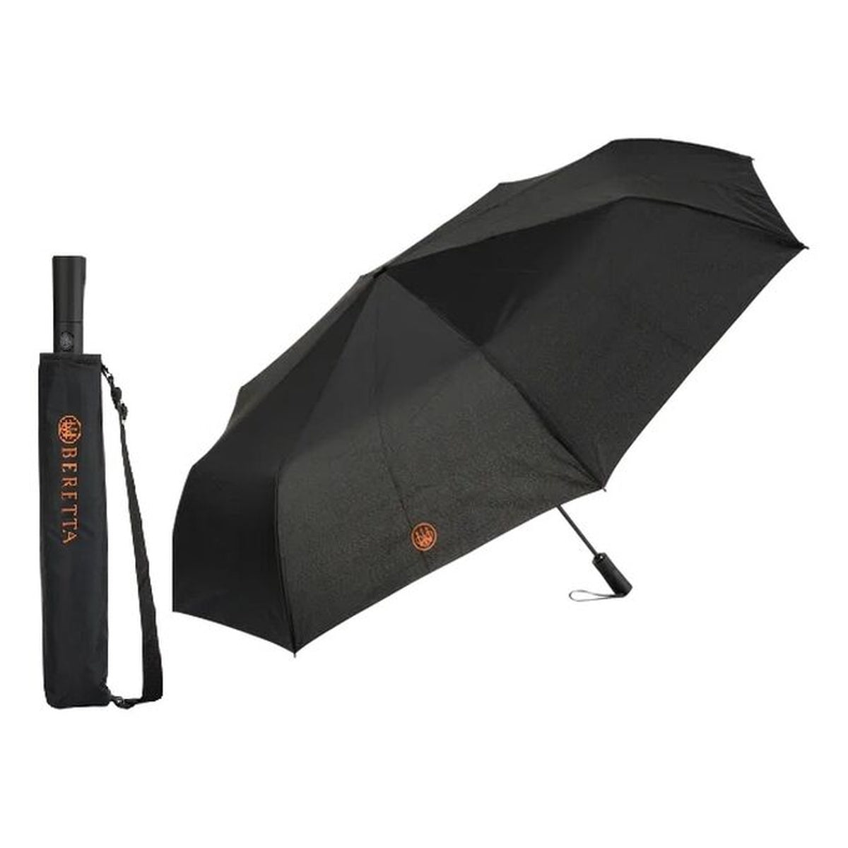 Paraguas plegable Beretta de apertura automática — Negro