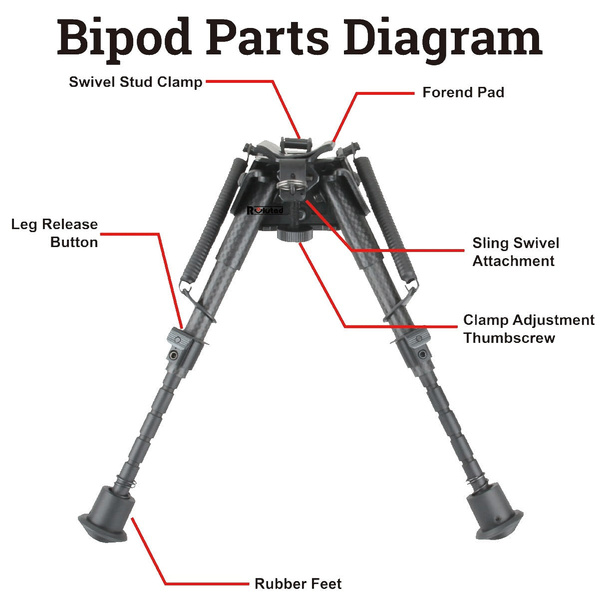 Bípode Vector Optics de fibra de carbono 6-9"