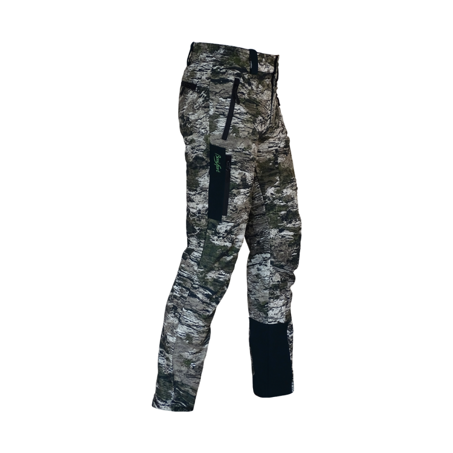 Pantalón de camuflaje Benisport Bosque con paneles verdes y cinco bolsillos de cremallera