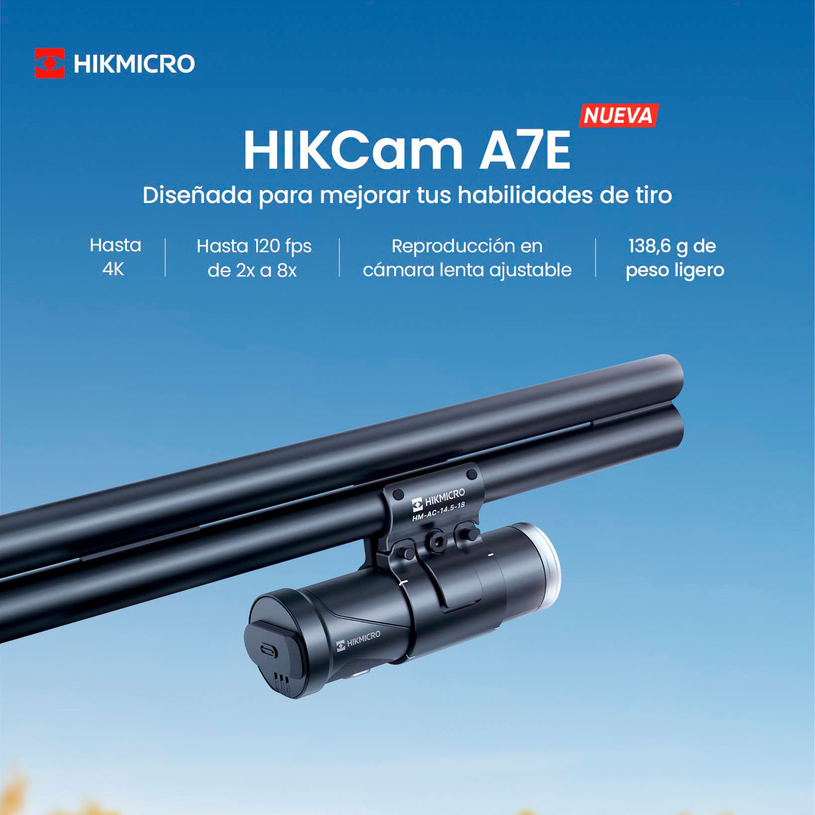 Cámara de acción HIKMICRO HIKCAM A7E 4K para caza y tiro