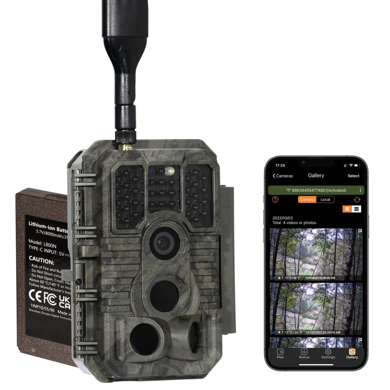 Cámara de fototrampeo GardePro X60 PRO PMB 4G con batería recargable