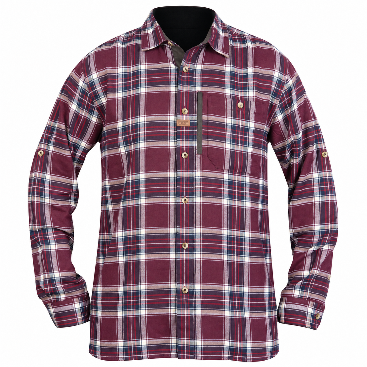 Camisa de caza Hart Hunting GIFU a cuadros granate - imagen principal