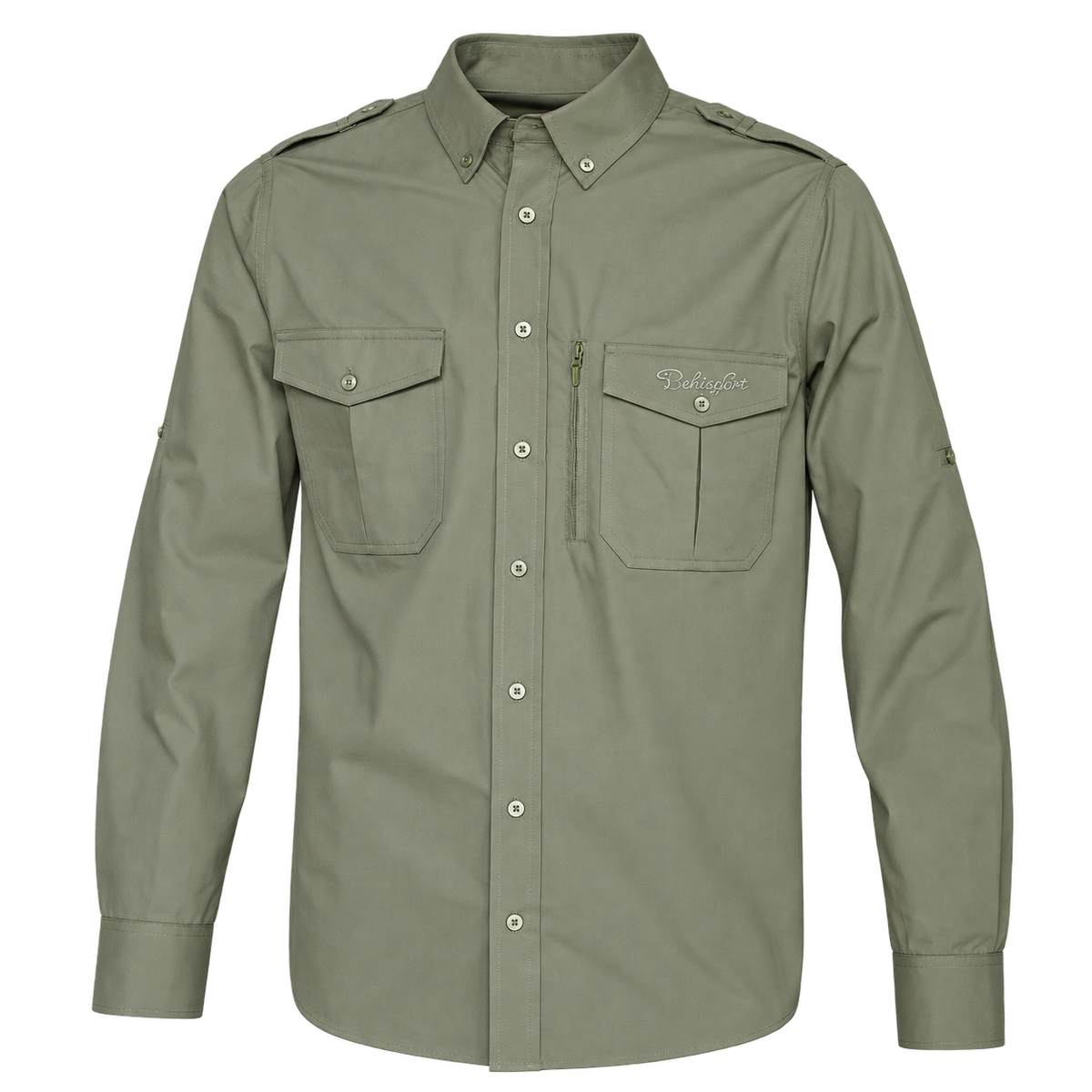 Camisa de caza Benisport Safari caqui, vista frontal