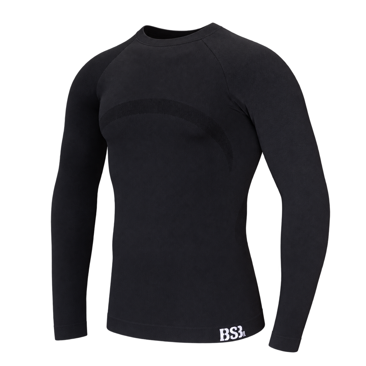 Camiseta interior térmica Benisport negra sin costuras, vista frontal