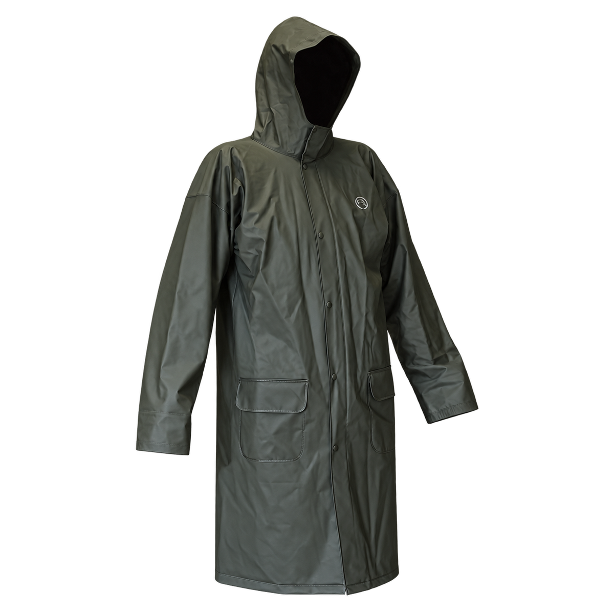 Gabardina impermeable Benisport Báltico caqui con capucha, vista frontal