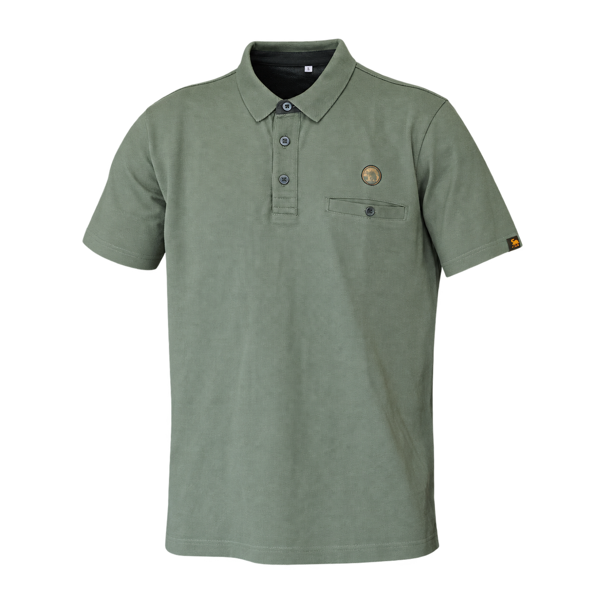 Polo de caza Benisport Salvia caqui de manga corta, vista frontal