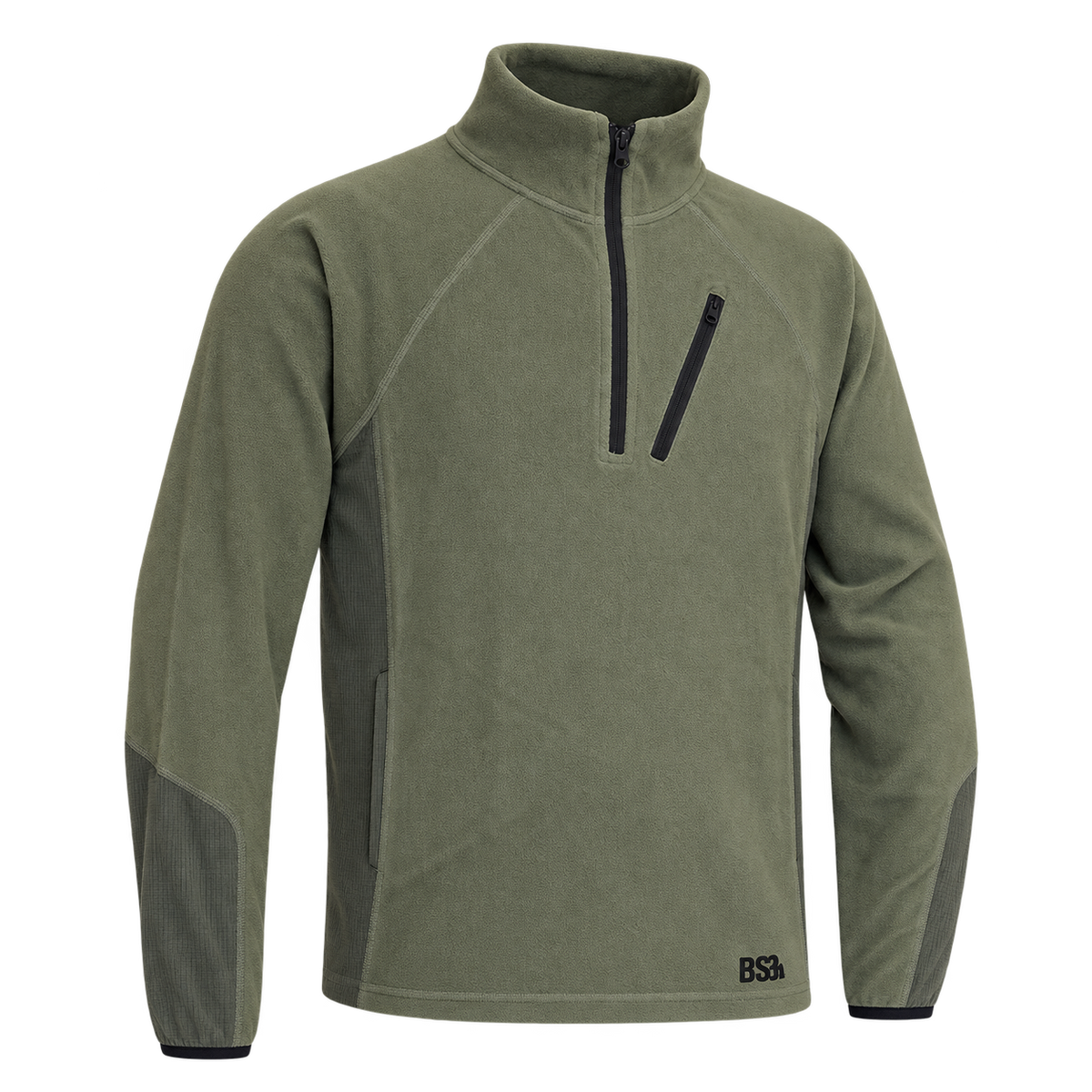 Sudadera micropolar Benisport Veleta caqui para caza, vista frontal